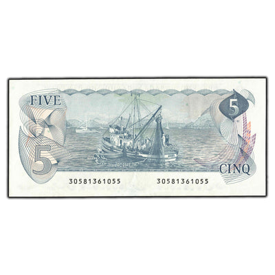 SOLD $5 1979 Bank of Canada Note Crow-Bouey BC-53b - AU-50