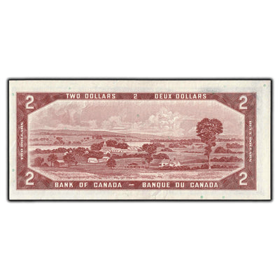 SOLD $2 1954 Bank of Canada Note *A/B Replacement BC-38bA - AU-50