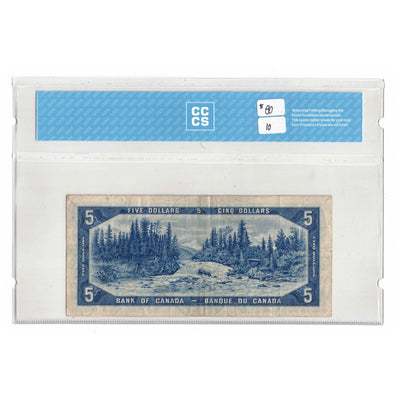 SOLD $5 1954 Bank of Canada Note Devil Face A/C Prefix BC-31a - CCCS VF-20
