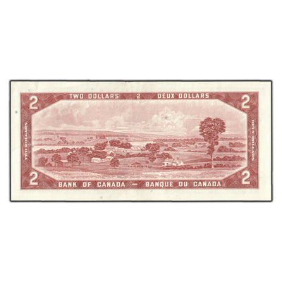 SOLD $2 1954 Bank of Canada Note Bouey-Rasminsky H/G Prefix BC-38c - AU-50