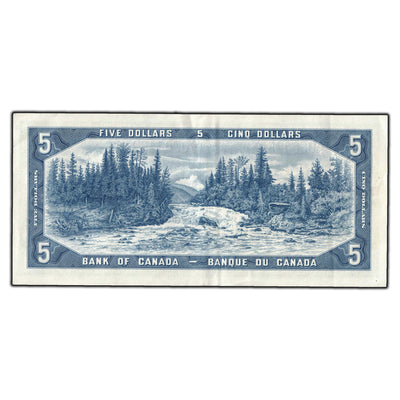 SOLD $5 1954 Bank of Canada Note Beattie-Rasminsky A/S Prefix BC-39b - EF-40