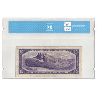 SOLD $10 1954 Bank of Canada Note Devil Face D/D Prefix BC-32a - CCCS VF-20