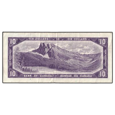 SOLD $10 1954 Bank of Canada Note Beattie-Rasminsky H/T Prefix BC-40b