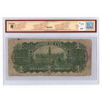 SOLD $1 1898 Dominion of Canada Note Series J DC-13b - BCS VG-8