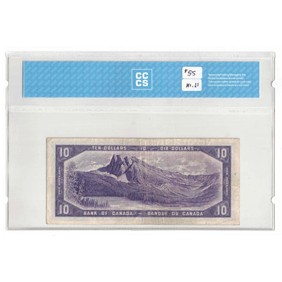 SOLD $10 1954 Bank of Canada Note Devil Face H/D Prefix BC-32b - CCCS VF-20