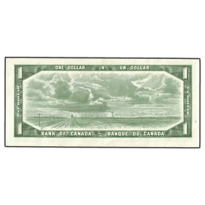 SOLD $1 1954 Bank of Canada Note Beattie-Rasminsky B/F Prefix BC-37b-i - AU-55