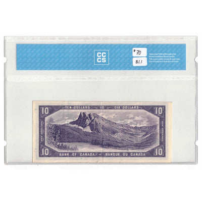 SOLD $10 1954 Bank of Canada Note Devil Face D/D Prefix BC-32a - CCCS VF-30