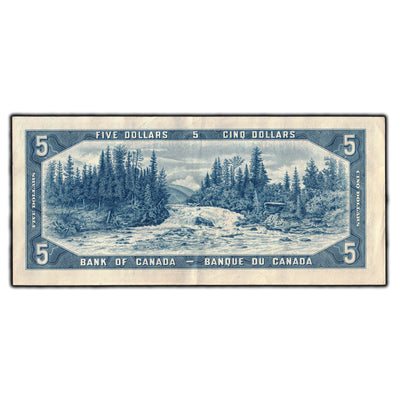 SOLD $5 1954 Bank Of Canada Note Beattie-Rasminsky C/S Prefix BC-39b - EF-40