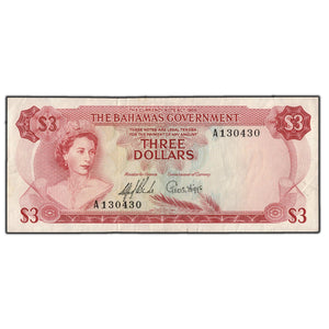 SOLD Bahamas 1965 $3 Note P #19a