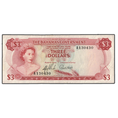 SOLD Bahamas 1965 $3 Note P #19a