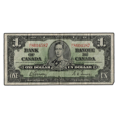 SOLD $1 1937 Bank of Canada Gordon-Towers U/L BC-21c - F-15
