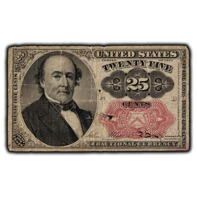 SOLD United States 1874 25 Cents Fractional Currency Note