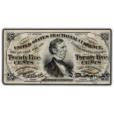 SOLD United States 1863 25 Cents Fractional Currency Note