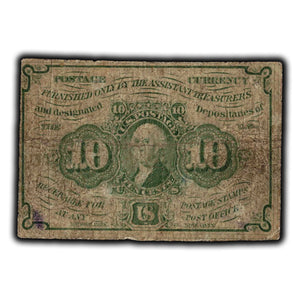 SOLD United States 1863 10 Cents Postage Fractional Currency Note