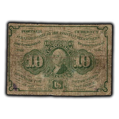 SOLD United States 1863 10 Cents Postage Fractional Currency Note