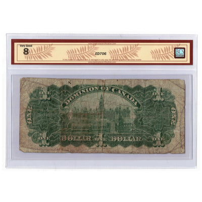 SOLD $1 1898 Dominion of Canada Note Boville Series P DC-13c - BCS VG-8