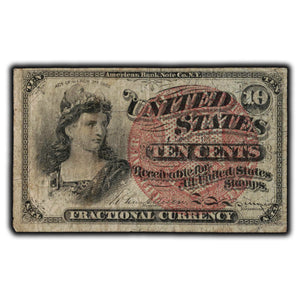 SOLD United States 1863 10 Cents Fractional Currency Note