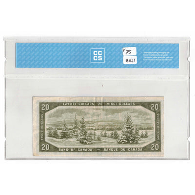 SOLD $20 1954 Bank of Canada Note Devil Face C/E Prefix BC-33b - CCCS VF-25