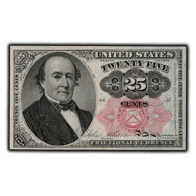 SOLD United States 1874 25 Cents Fractional Currency Note - AU-58