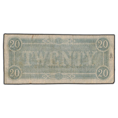 SOLD United States 1864 $20 Confederate States of America Note