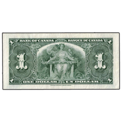 SOLD $1 1937 Bank of Canada Note Coyne-Towers U/N Prefix  BC-21d - EF-40