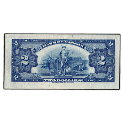 SOLD $2 1935 Bank Of Canada Note English Text BC-3 - AU-50