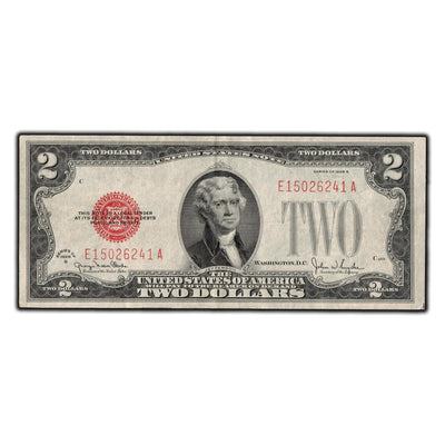 SOLD United States 1928-G $2 Red Seal Legal Tender Note