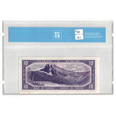 SOLD $10 1954 Bank of Canada Note Beattie-Coyne L/D Prefix BC-40a - CCCS UNC-65