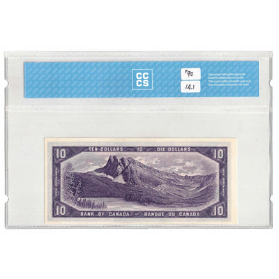 SOLD $10 1954 Bank of Canada Note Beattie-Coyne P/D Prefix BC-40a - CCCS UNC-64