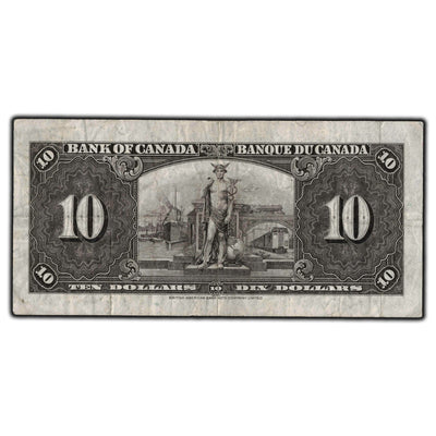SOLD $10 1937 Bank of Canada Note Coyne-Towers B/T Prefix BC-24c