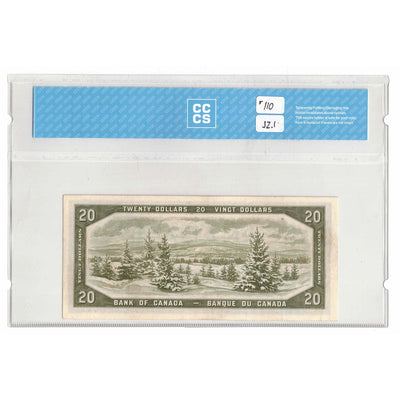 SOLD $20 1954 Bank of Canada Note Beattie-Coyne G/E Prefix BC-41a - CCCS UNC-60