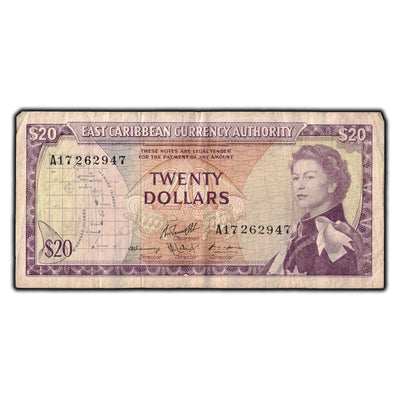 SOLD East Caribbean States 1965 $20 Note P #15