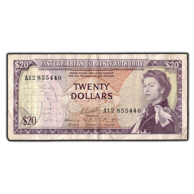 SOLD East Caribbean States 1965 $20 Note P #15