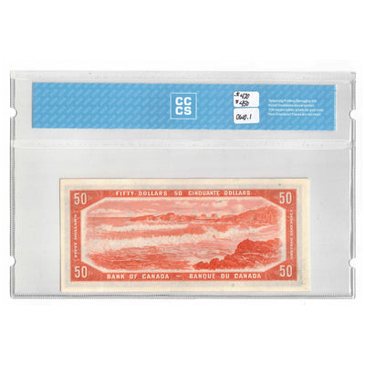 SOLD $50 1954 Bank of Canada Note Beattie-Coyne A/H Prefix BC-42a - CCCS UNC-64
