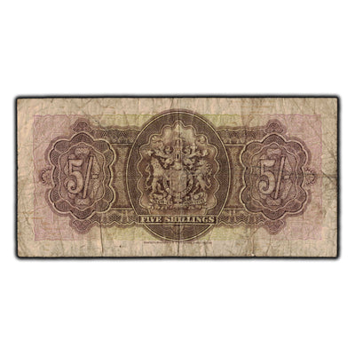 SOLD Bermuda 1937 5 Shillings Note P #8