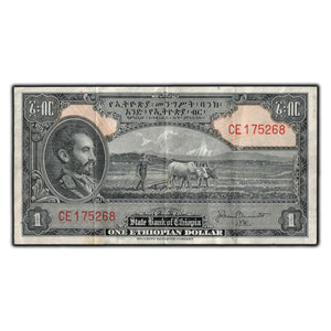 SOLD Ethiopia 1945 $1 Note Signature #2 P #12