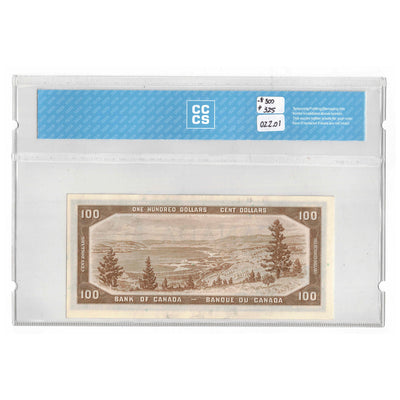 SOLD $100 1954 Bank of Canada Note Beattie-Coyne A/J Prefix BC-43a - CCCS UNC-63