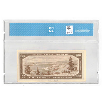 SOLD $100 1954 Bank of Canada Note Lawson-Bouey B/J Prefix BC-43c - CCCS UNC-63