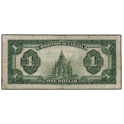 SOLD $1 1923 Dominion of Canada Note Purple Seal DC-25k - VG-10