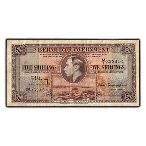 SOLD Bermuda 1937 5 Shillings Note P #8b