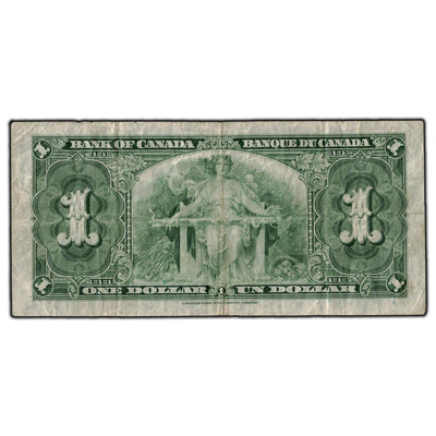 SOLD $1 1937 Bank of Canada Note Osborne Signature E/A Prefix BC-21a - Staple Hole