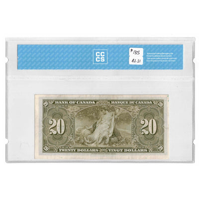 SOLD 1937 $20 Bank of Canada Note Coyne-Towers L/E Prefix BC-25c - CCCS EF-45