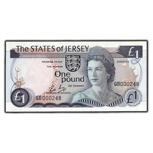 SOLD Jersey 1976-88 1 Pound Note Lower Serial #248 P #11b