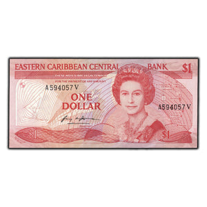 SOLD Eastern Caribbean States 1985-88 $1 Note P #17v - Ch UNC