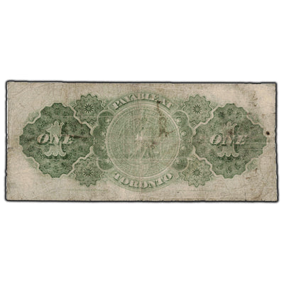 SOLD $1 1878 Dominion Of Canada Note Scalloped Border Payable at Toronto DC-8b