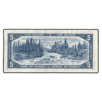 SOLD $5 1954 Bank Of Canada Note Beattie-Coyne Y/C Changeover Prefix BC-39a-i - EF-45