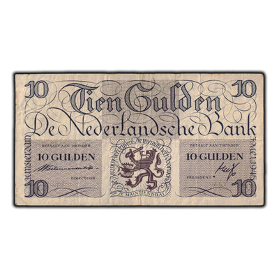 SOLD Netherlands 1945 10 Gulden Note P #74