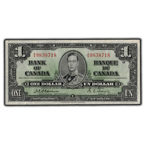 SOLD $1 1937 Bank of Canada Note Osborne Signature BC-21a - VF-20