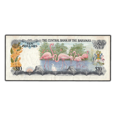 SOLD Bahamas 1974 $10 Note P #38a - Writing