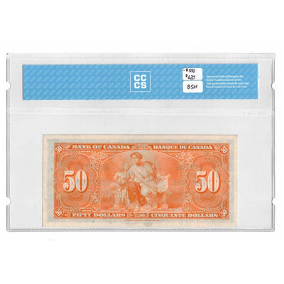 SOLD 1937 $50 Bank of Canada Note Coyne-Towers B/H Prefix BC-26c - CCCS EF-45